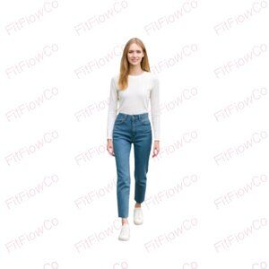 DKNY High-Rise Straight Jeans NWT — 26/34, Light Wash”